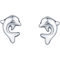 周六福 ZHOU LIU FU(ZLF)S925银饰耳钉女海豚气质耳坠银耳针饰品简约银饰耳环耳饰 耳饰一对
