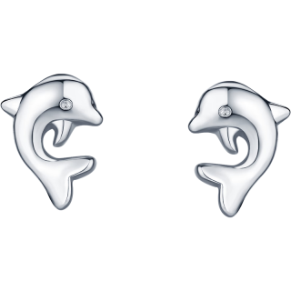 周六福 S925银耳饰一对 海豚