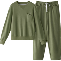 蕉内棉棉509H男女士睡衣睡裤纯棉24秋冬可外出长袖长裤家居套装 【男士圆领】苔绿 L