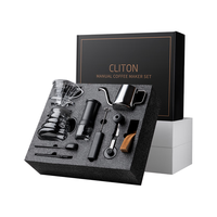 CLITON 手摇磨豆机咖啡豆研磨机手磨便携咖啡机咖啡壶咖啡滤杯手冲壶套装