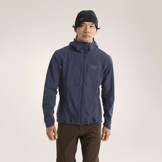 始祖鸟（ARC'TERYX）男子软壳夹克 GAMMA MX HOODY 防水弹力防风保暖软壳连帽夹克外套 Black Sapphire/蓝黑色 XS