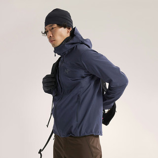 始祖鸟（ARC'TERYX）男子软壳夹克 GAMMA MX HOODY 防水弹力防风保暖软壳连帽夹克外套 Black Sapphire/蓝黑色 XXL