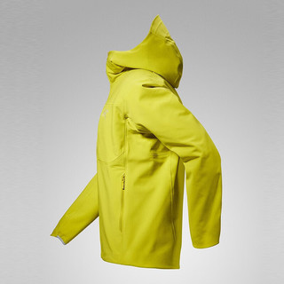 始祖鸟（ARC'TERYX）男子软壳夹克 GAMMA MX HOODY 防水弹力防风保暖软壳连帽夹克外套 Lampyre/黄色 XL