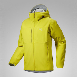 始祖鸟（ARC'TERYX）男子软壳夹克 GAMMA MX HOODY 防水弹力防风保暖软壳连帽夹克外套 Lampyre/黄色 XL
