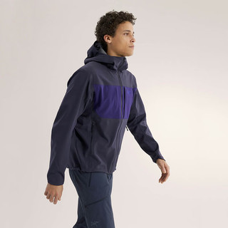 始祖鸟（ARC'TERYX）男子软壳夹克 GAMMA MX HOODY 防水弹力防风保暖软壳连帽夹克外套 Black Sapphire/Soul/蓝黑紫 L