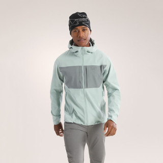 始祖鸟（ARC'TERYX）男子软壳夹克 GAMMA MX HOODY 防水弹力防风保暖软壳连帽夹克外套 原石绿/Stone Green XL
