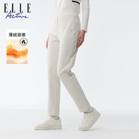 ELLE Active 时尚户外穿搭休闲裤女加绒直筒裤秋冬款运动长裤显瘦