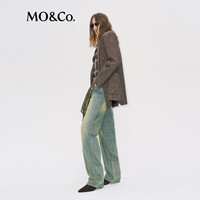 MO&Co.西装2025冬复古彩点粗呢肌理棕调戗驳领垫肩外套MBE4BLA006 棕花纱 M /165