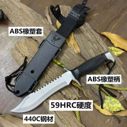 锟霖屹 森林荒野狼钓鱼求生存刀防身刀登山具露野营刀奥托60以上x9 白色 60以上x9cmx11cm
