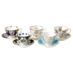 Royal Albert 骨瓷茶杯茶碟五套装礼盒(1900-1940年代风格)