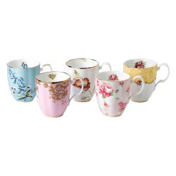 Royal Albert 100周年1950-1990系列 5件骨瓷马克杯 400ml