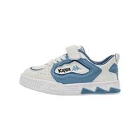 Kappa Kids卡帕童鞋儿童运动鞋女童春季魔术贴板鞋小白鞋男童百搭板鞋 091-米白/兰 34 内长21.5适合脚长20.5