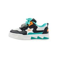 Kappa Kids卡帕童鞋儿童运动鞋女童春季魔术贴板鞋小白鞋男童百搭板鞋 088-米白/黑 37 内长23.0适合脚长22.0 37码 内长23.0适合脚长22.0