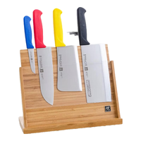 双立人（ZWILLING）刀具套装菜刀水果刀切菜刀熟食刀切肉砍骨刀木质刀架家用厨刀 彩柄款 5件套