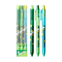 KACO x雪碧联名款按动中性笔0.5黑色水笔子弹头签字笔ins高颜值小众写字碳素笔 圆珠笔沁爽一刻 3支/盒 书源-沁爽一刻-3支黑