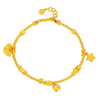 谢瑞麟黄金手链足金星星葫芦福袋盘缠手链送女友老婆新年生日礼物计价 足金星星葫芦福袋手链约13.7克