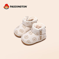 Paddington 帕丁顿熊雪地靴9个月男女宝鞋宝冬季加绒棉鞋保暖软底0-1岁婴儿鞋