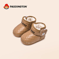 Paddington 帕丁顿熊秋冬季宝宝雪地靴女童加绒棉鞋0-1岁男童软底学步婴儿鞋