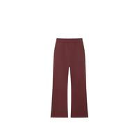 暇步士 童装儿童裤子2025冬季可爱舒适百搭针织净色一体绒长裤 波尔多红 120 cm