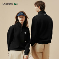 LACOSTE 法国鳄鱼男女同款25秋冬时尚半拉链套头卫衣SH2735 031/黑色 M