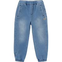 ELLE KIDS 秋冬季女童牛仔裤儿童加厚休闲束脚裤保暖