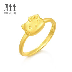 周生生 黄金戒指 三丽鸥家族Hello Kitty戒指  94783R定价 13圈