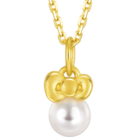 Chow Sang Sang 周生生 珍珠黄金吊坠HelloKitty足金蝴蝶结挂坠92634P定价