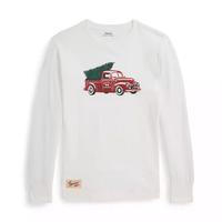 Boys' 8-20 Truck-Print Cotton Long-Sleeve Tee