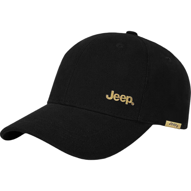 吉普 帽子男棒球帽四季潮流百搭鸭舌帽遮阳帽男女士太阳帽子 黑色