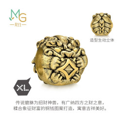 周生生 黄金转运珠 Charme霸气貔貅金钱XL串珠 93838C 定价 不含手链绳