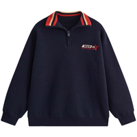 MQD童装男大童23冬学院风休闲翻领毛衣 藏青 170 (3XL)