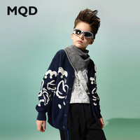 马骑顿(MQD)【国潮系列】MQD童装儿童毛衣2025春季男童毛衣提花百搭上衣 藏青 160