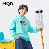 马骑顿【加绒】MQD男童25冬街潮学院风卡通休闲潮酷连帽卫衣 湖蓝 130