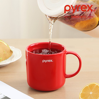 PYREX康宁摩卡色杯子马克杯炻瓷家用热水咖啡杯轻奢办公室早餐杯 【芝士黄】百丽的陶瓷杯270ML