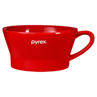 PYREX康宁摩卡色杯子马克杯炻瓷家用热水咖啡杯轻奢办公室早餐杯 【百丽红】百丽的早餐杯350ML