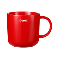PYREX康宁摩卡色杯子马克杯炻瓷家用热水咖啡杯轻奢办公室早餐杯 【百丽红】百丽的陶瓷杯270ML