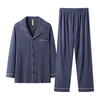 HLA/海澜之家 纯棉翻领长袖家居服套装