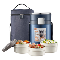 泰福高保温饭盒超长保温多层大容量保温饭桶学生真空便当盒便携上班族 【316防烫】黑色T0286-4层2.5L