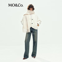MO&Co.毛呢外套2025冬意式精工绵羊毛圈圈呢圆角茧型短款MBE4COT024 米白色 M /165