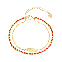 周大生 校园爱情系列情窦红绳银手链女织本命年手绳告白