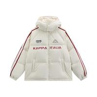 卡帕（Kappa）夏之光同款运动羽绒服秋冬泽西风连帽保暖K0FZ2YY11D白XL
