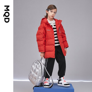 马骑顿（MQD）童装男童反光条纹保暖加绒冬款儿童韩版宽松运动针织裤 黑色 160