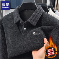 罗蒙 仿雪貂绒加绒假两件毛衣男2025秋冬 222黑色 XL (175)