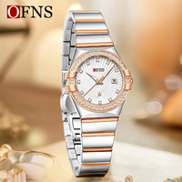 三达 OFNS女士手表简约单历轻奢防水石英表气质百搭夜光钢带腕表