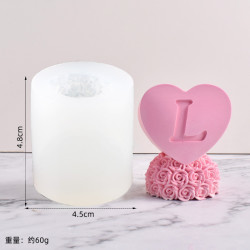 耐杰 蜡烛模具香薰love花柱蜡烛模情人节礼物DIY硅胶石膏模