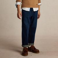 E-LAND KIDS 衣恋童装男女童牛仔裤冬季学院风徽章刺绣松紧腰休闲长裤子