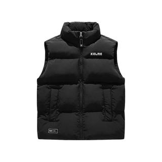 卡尔美（KELME）运动棉马甲男保暖防泼水立领棉服宽松马夹棉背心 玛瑙黑 3XL