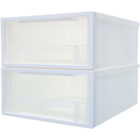 禧天龙（Citylong）桌面收纳盒多功能塑料透明抽屉式收纳柜办公室工位收纳 【两个装】9L多功能抽屉收纳盒