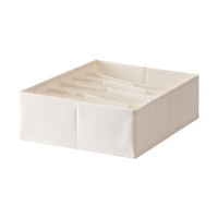 懒角落内衣收纳盒家用内裤袜子整理盒贴身衣物三合一分格整理箱子 大号6格