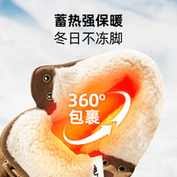 骆驼 CAMEL男鞋2025冬季新款加绒保暖舒适圆头高帮休闲户外雪地靴会员 G15W837044 栗色 39